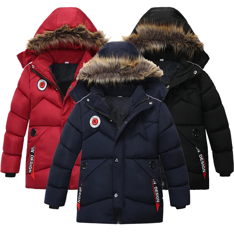 Herbst- und Winterjacke Kinder Jungen – Warme Kapuzenjacke mit Reißverschluss
