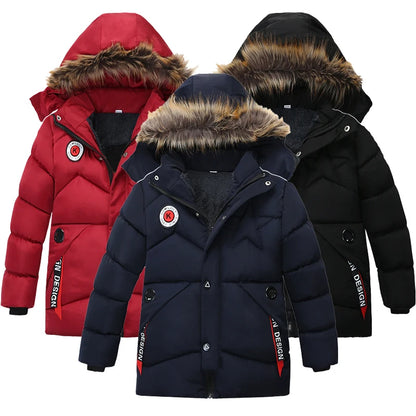 Herbst- und Winterjacke Kinder Jungen – Warme Kapuzenjacke mit Reißverschluss