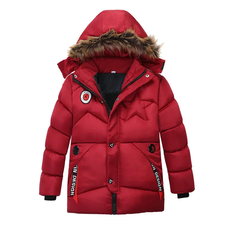Herbst- und Winterjacke Kinder Jungen – Warme Kapuzenjacke mit Reißverschluss