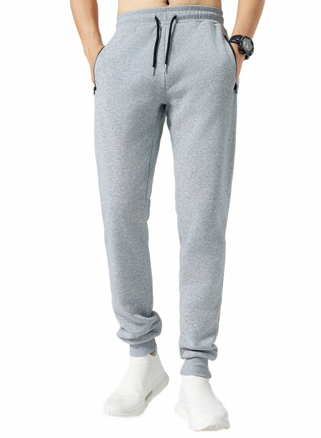 Herren Cargo Jogginghose – Streetwear Sweatpants mit Reißverschlusstaschen