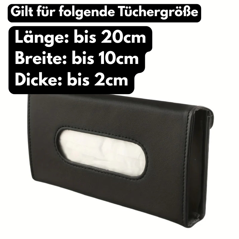 Auto Taschentuchbox Sonnenblende – geeignet für Tücher bis 20 cm Länge, 10 cm Breite, 2 cm Dicke