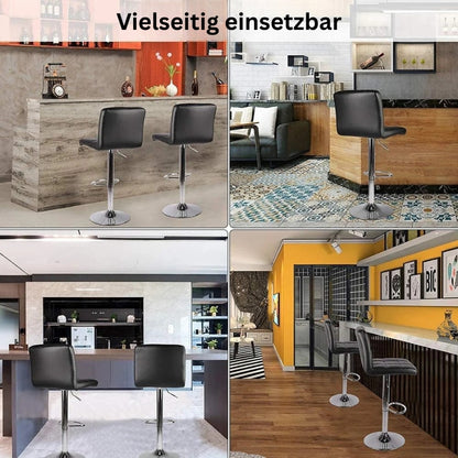 Vielseitig einsetzbarer Barstuhl in verschiedenen Wohn- und Küchenbereichen – moderne Innenraumbeispiele.