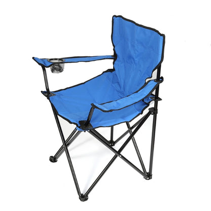 Blauer Klappstuhl für Camping, Garten, Festival oder Strand.