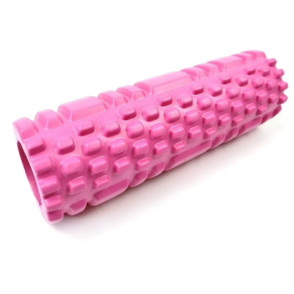 Strukturierte Foamroller-Massagerolle in Pink – freigestellt auf weißem Hintergrund.