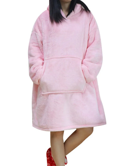 Oversized Hoodie Kinder Rosa aus kuscheligem Fleece