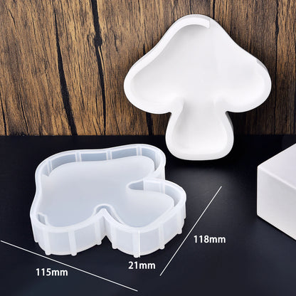 Silikonform in Pilzform ohne Schriftzug, Rückansicht mit 21 mm Tiefe und Maßangaben