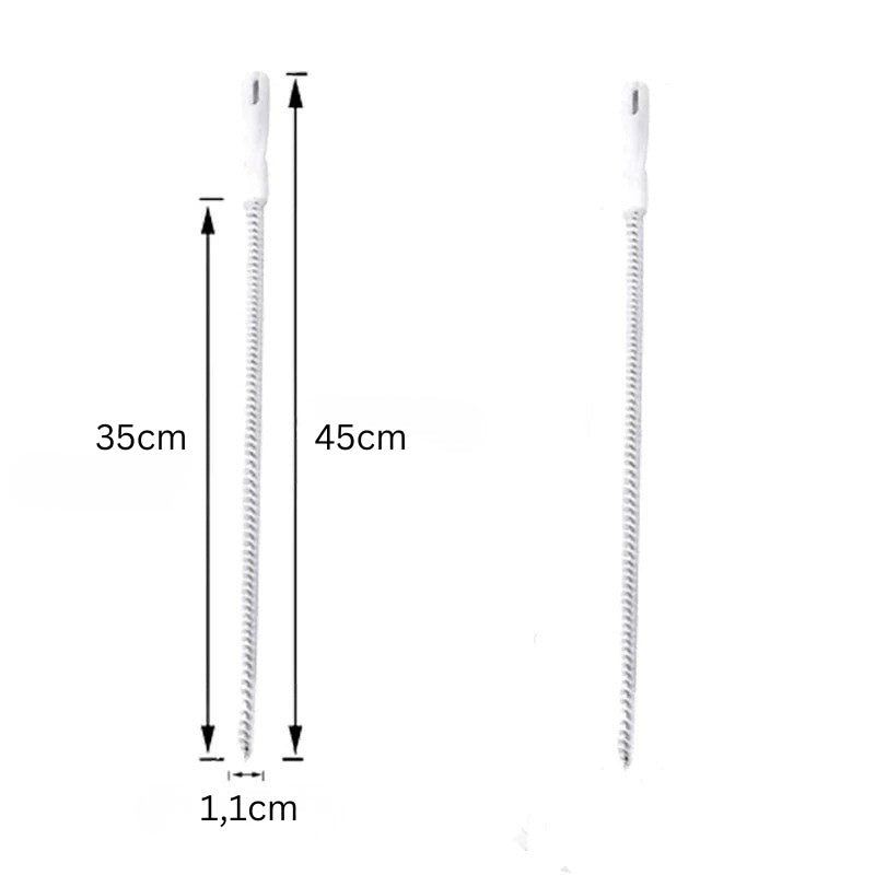 Rohrreiniger mit 35–45 cm Länge und 1,1 cm Durchmesser