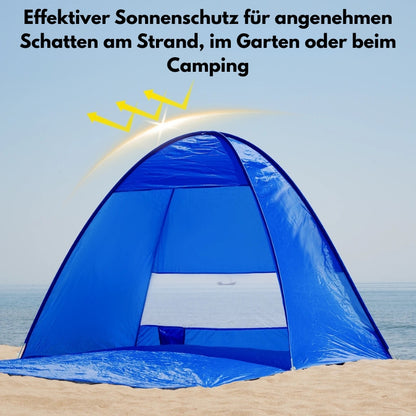 Strandmuschel mit effektivem Sonnenschutz für Strand, Garten und Camping.